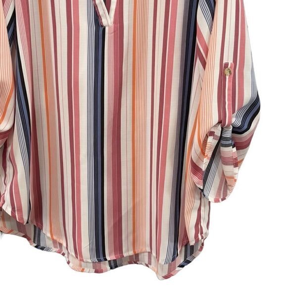 Signature I Studio Striped 3/4 Sleeve Oversized Blouse Size Small - Picture 5 of 12